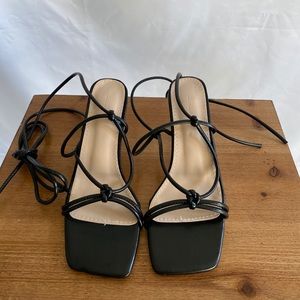 Strappy Lace up black heels